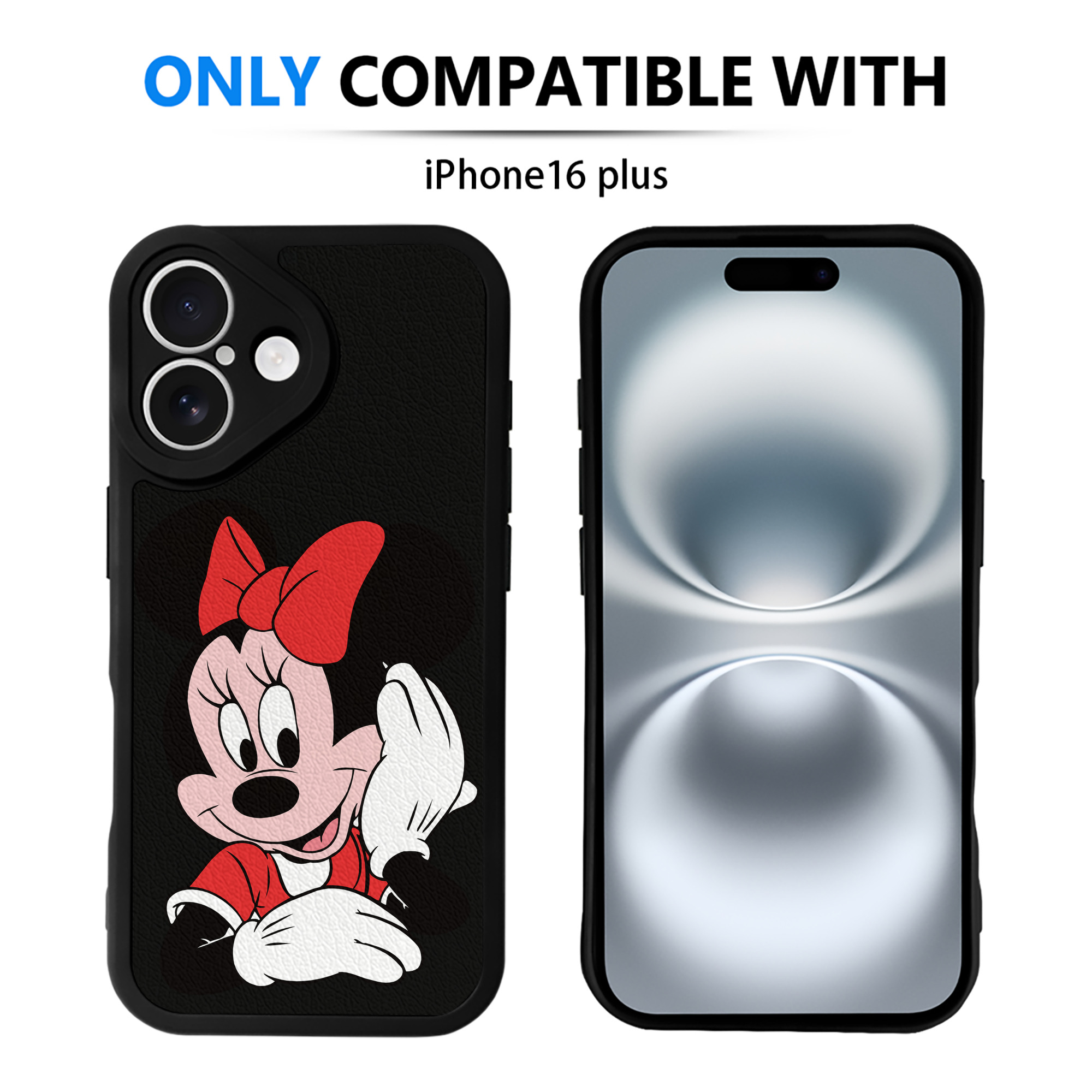 （画像用） ミッキーマウス Mickey Mouse 【iPhone 16シリーズ対応】シリコンスマホケース（レザー調） 材質：シリコン